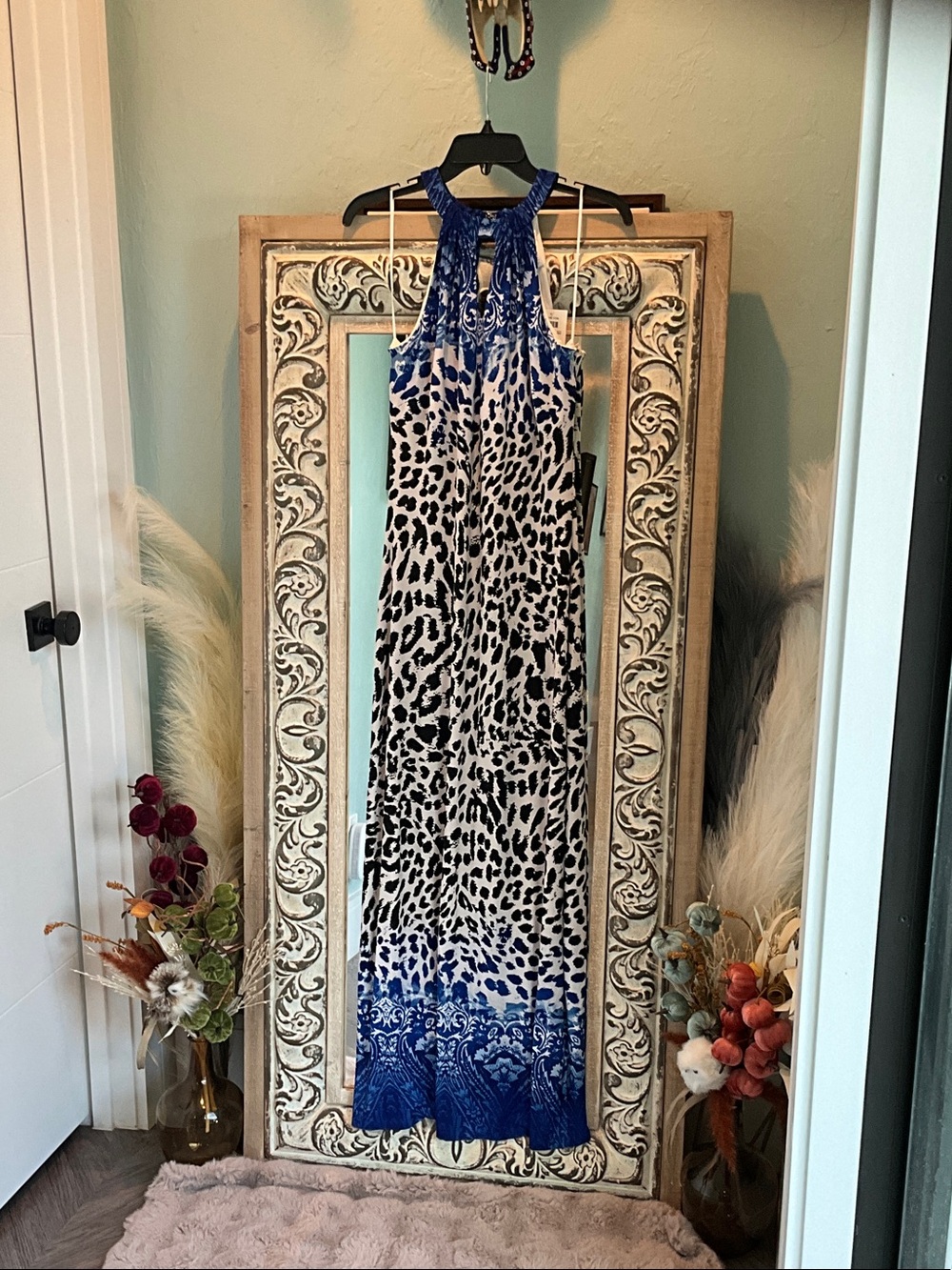 Cache Blue and White Decorative Picture Frame